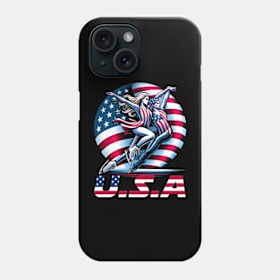 American Flag double ice figure skating USA Patriotic Team Phone Case