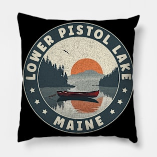 Lower Pistol Lake Maine Sunset Pillow