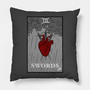 Three Of Swords Pillow