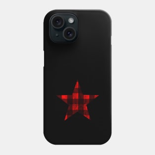 Distressed Red and Black Buffalo Plaid Star Phone Case