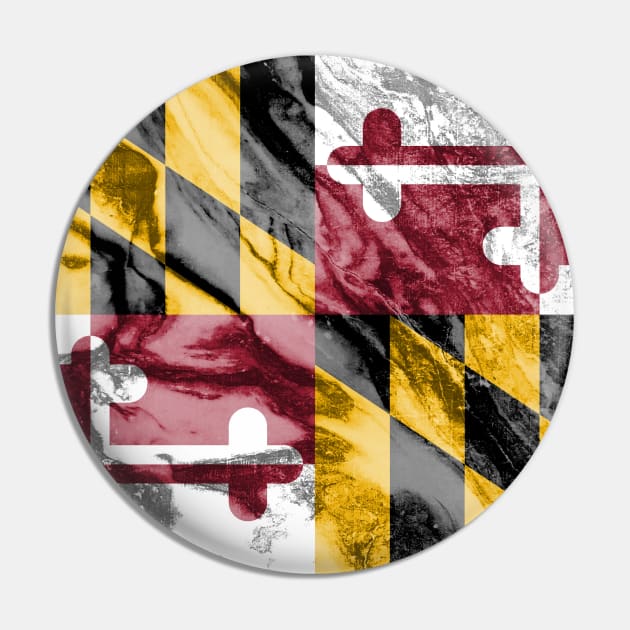 Flag of Maryland - Marble texture Pin by DrPen