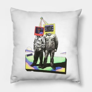 Turn On Tune In Wake Up - Abstract Psychedelic Collage Art Pillow