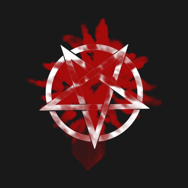 Pentagram with blood stains by SpassmitShirts