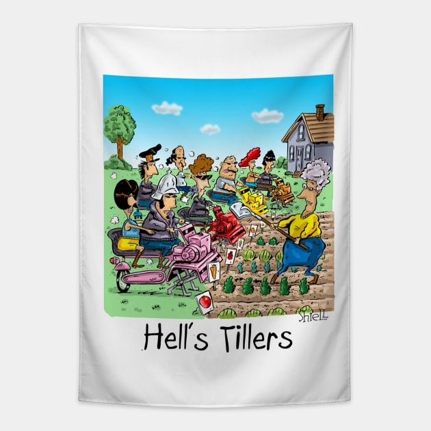 Hell's Tillers Tapestry by macccc8