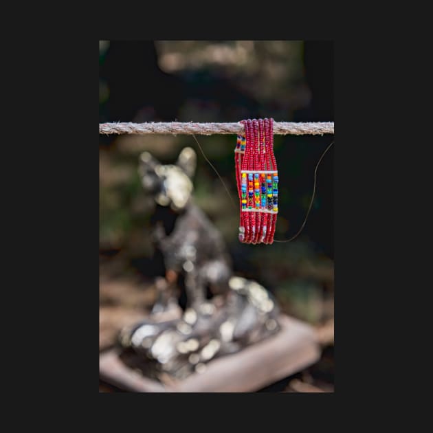 Red Bead Bracelet Memento on Contemplative Walk by Debra Martz