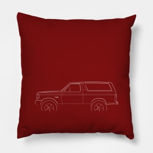 1987 Ford Bronco 4x4 - profile stencil, white Pillow