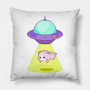 Cat Abduction - Alien Spaceship Pillow