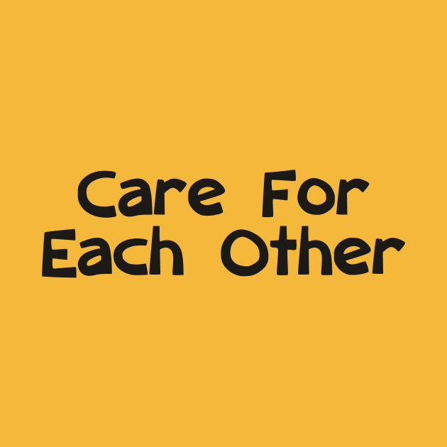 Care For Each Other 00001 (Yellow Background) by Herbie, Angel and Raccoon