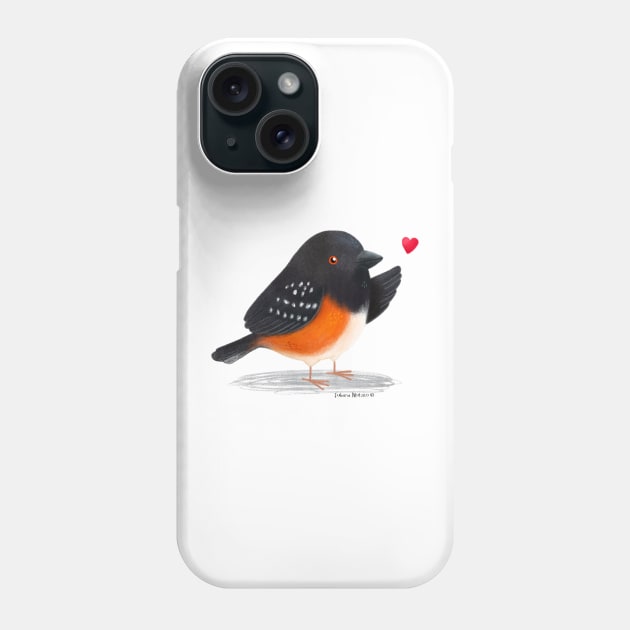 Towhee bird in love Phone Case by julianamotzko