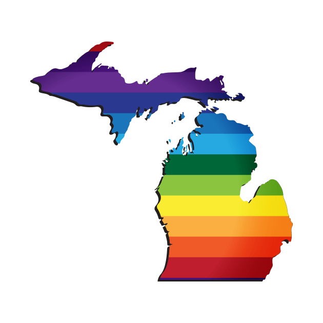 Michigan LGBT Rainbow Flag Gay Pride by macshoptee