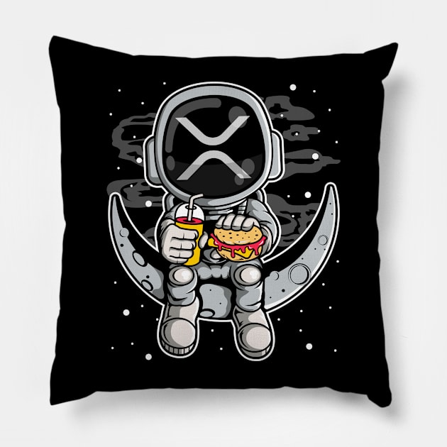 Astronaut Fastfood Ripple XRP Coin To The Moon Crypto Token Cryptocurrency Wallet HODL Birthday Gift For Men Women Pillow by Thingking About