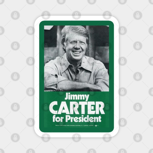 Jimmy Carter for President 1976 presidential campaign poster vintage Magnet by KellyDesignCompany