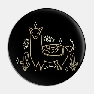 Golden Llama Pin