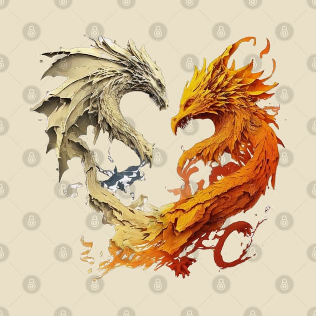The war between a phoenix and dragon by Spaksu