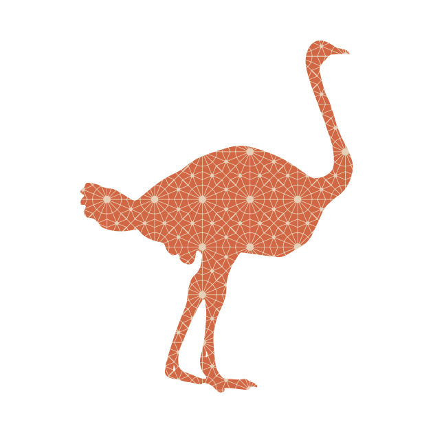 Ostrich Silhouette with Pattern by deificusArt