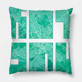 Riyadh, Saudi Arabia City Map Typography - Watercolor Pillow