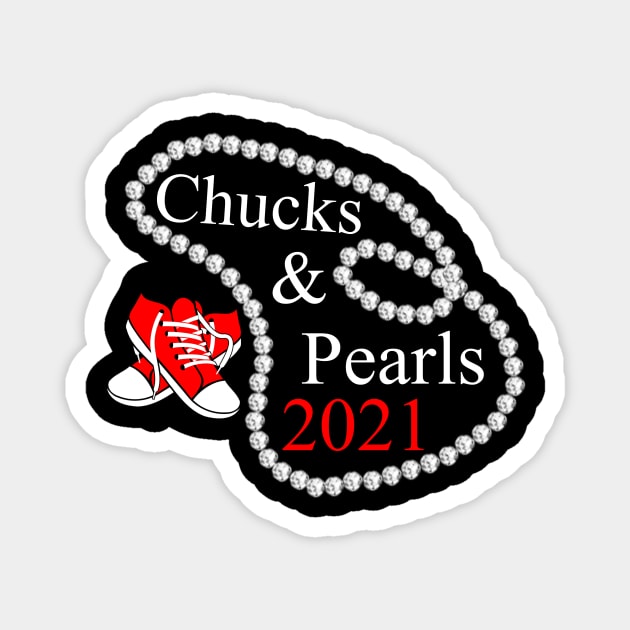 chucks and pearls 2021 kamala harris Magnet by Yoyo Star