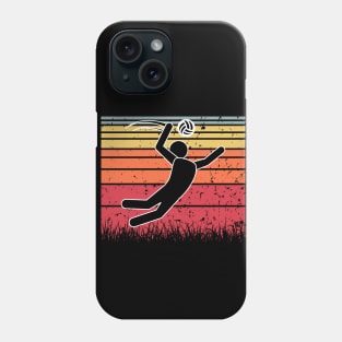 Travel back in time with beach volleyball - Retro Sunsets shirt featuring a player! Phone Case