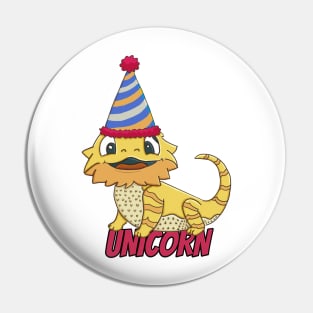 Unicorn / Beardie In A Party Hat Pin