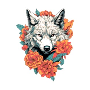 Wolf with flowers T-Shirt