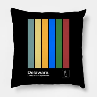 Delaware State Flag  // Original Minimalist Artwork Poster Design Pillow