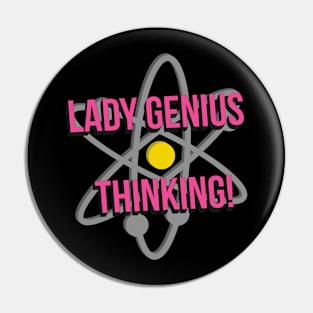 Lady Genius Thinking Atom | Girly Back To School Pin