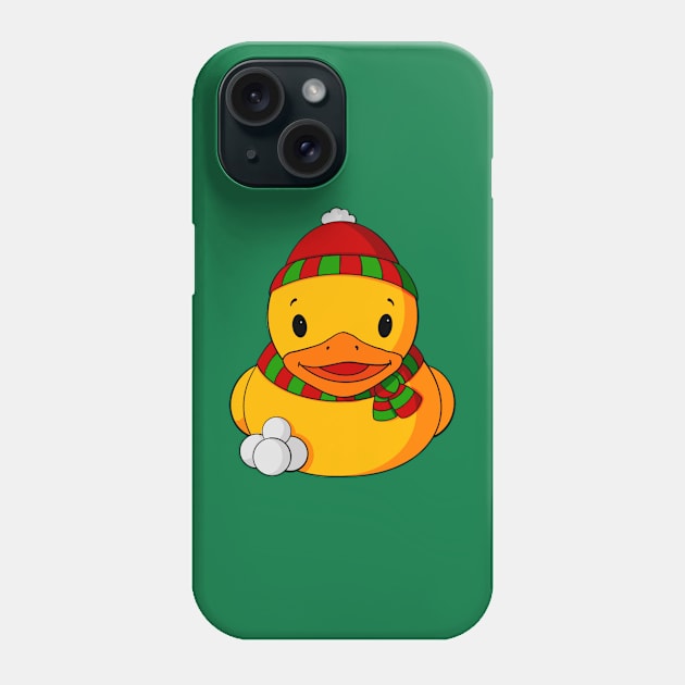 Snowball Fight Rubber Duck Phone Case by Alisha Ober Designs