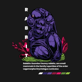 Cyber rabbit in purple color T-Shirt