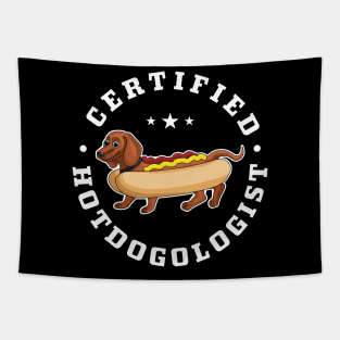 Certified Hotdogologist Funny HOT DOG Dachshund Summer Tapestry