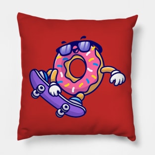 Cool Skateboarding Donut Pillow