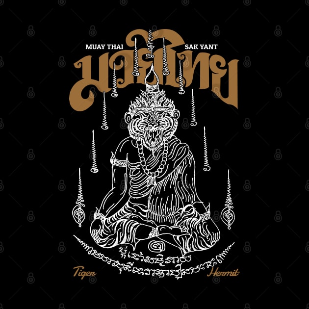 Muay Thai Sak Yant Hermit Tiger by KewaleeTee