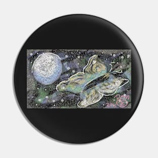 chalkboard butterfly with moon and starlight Pin