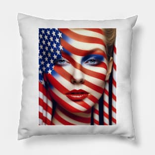 Unveiling the Essence of American Identity American Visage Pillow