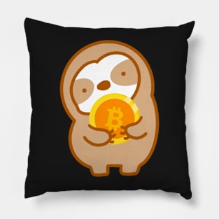 Cute BTC Cryptocurrency Sloth Pillow