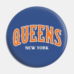 Queens 'New York' Baseball Fan: Represent Your Borough T-Shirt T-Shirt T-Shirt Pin