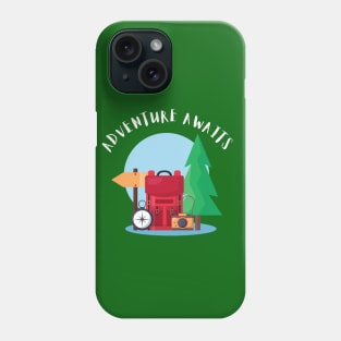 Adventure Awaits - white text Phone Case