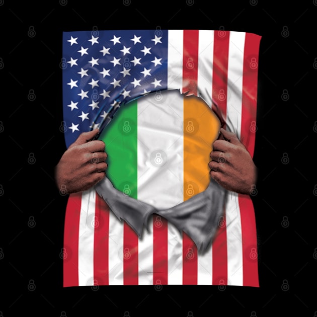 Ireland Flag American Flag Ripped - Gift for Irish From Ireland by Country Flags