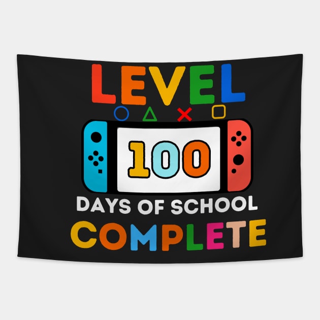 Level 100 Days of School Unlocked Shirt Boys 100th day of School Tapestry by Emouran