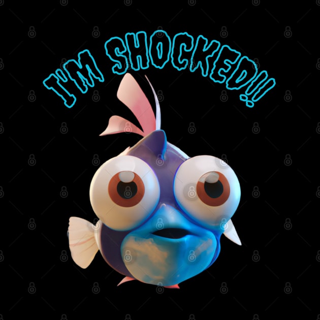 I'm Shocked Funny Fish T-Shirt by EG78