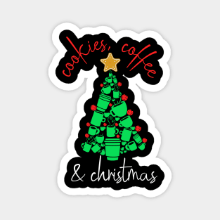 Cookies, Coffee, and Christmas Cup and Mug Tree - For Coffee lovers! Magnet