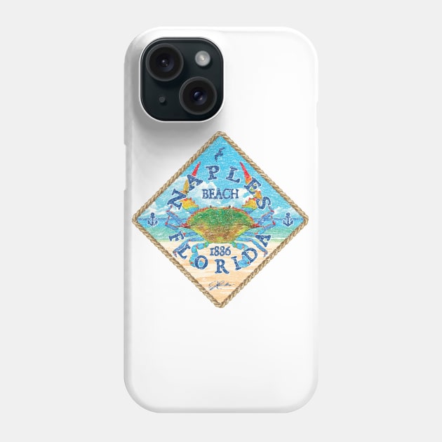 Naples, Florida, with Blue Crab on Beach Phone Case by jcombs