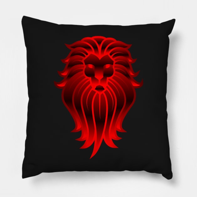 A Bold Red Lion Pillow by CeeGunn