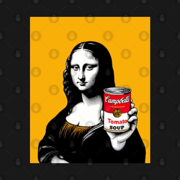 Mona Lisa Pop Art Campbell's Tomato Soup by ArtFactoryAI