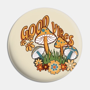 Good Vibes Hippie 70s design Pin