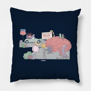 Microbes trip to the brain Pillow