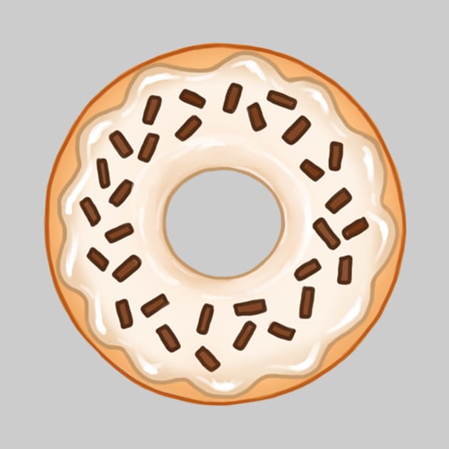 White Donut and Chocolate Sprinkles by MidaDesigns1