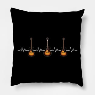 Heartbeat Sunburst Acoustic Guitars Pillow