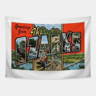 Greetings from the Ozarks - Vintage Large Letter Postcard Tapestry