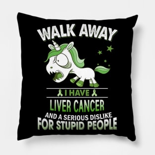 funny liver cancer grumpy unicorn warrior Pillow