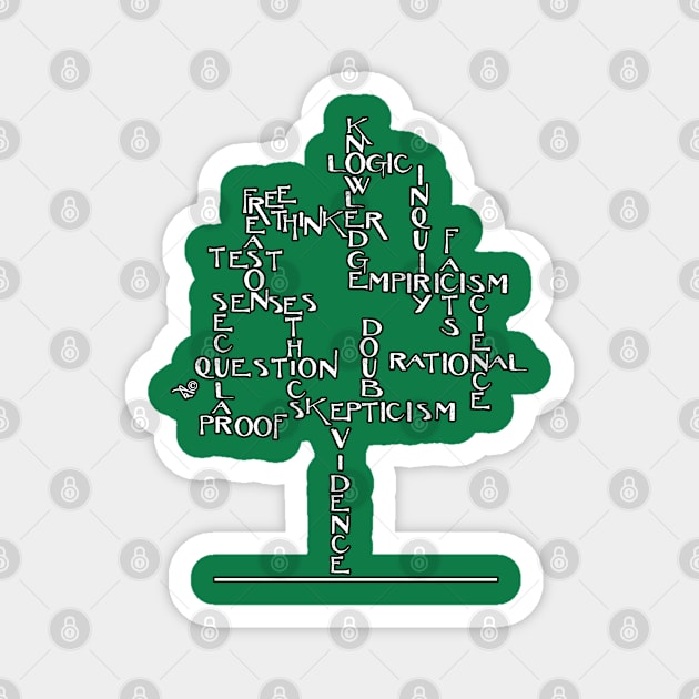 Free Thinker Tree (white) by Tai's Tees Magnet by TaizTeez